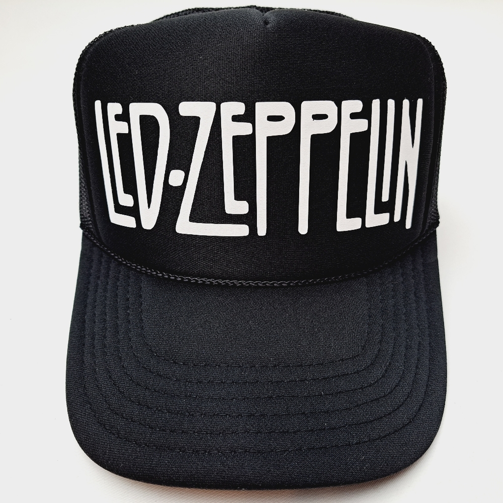 Led-Zeppelin Foam Trucker Mesh Snapback Cap Hat Black